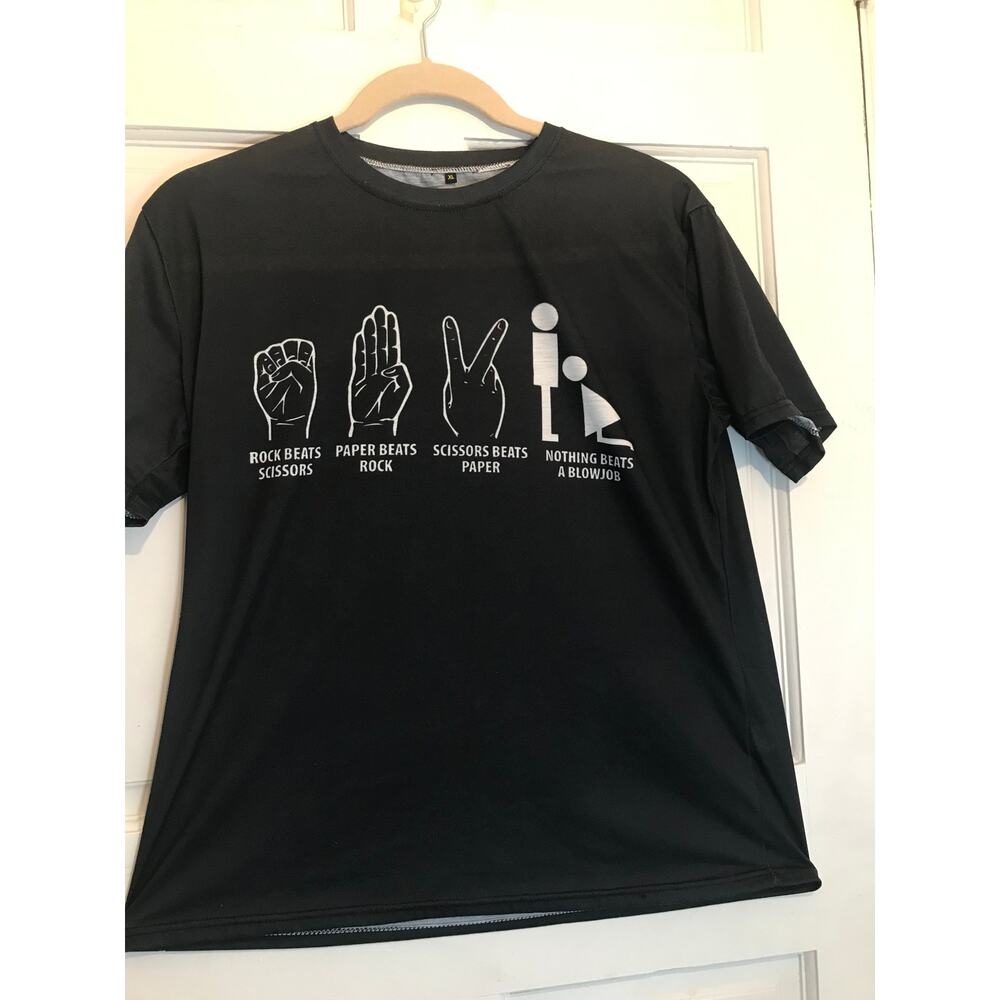NOTHING BEATS a  B.J.  Logo T-Shirt Men's XL Black Short sleeved